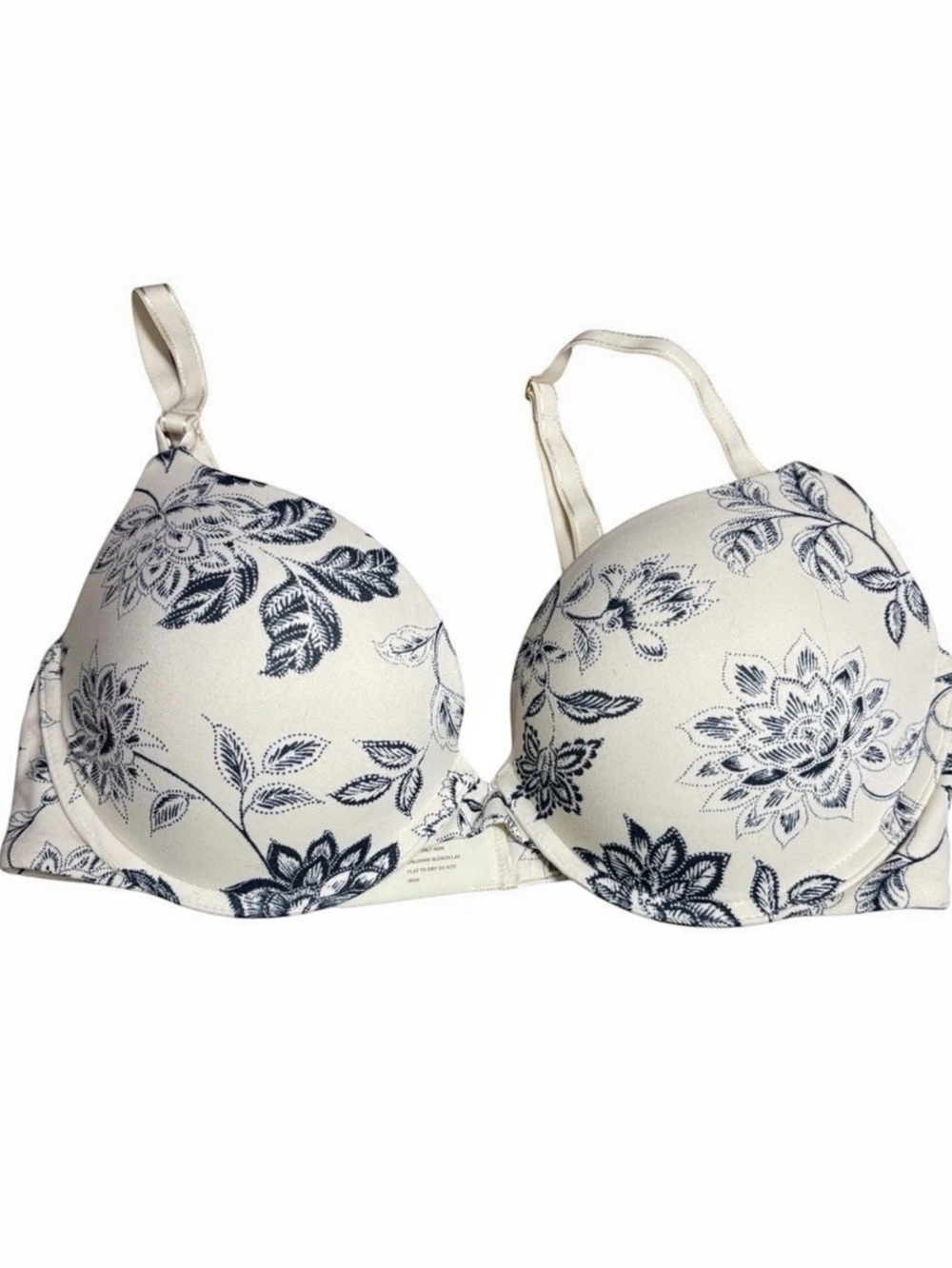 SOMA Embraceable Push Up Bra Floral White & Blue 34D — SO PRETTY!!!  NWOT Washed